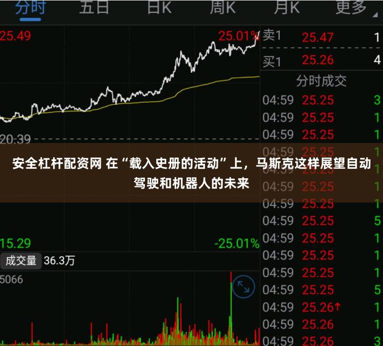 安全杠杆配资网 在“载入史册的活动”上，马斯克这样展望自动驾驶和机器人的未来